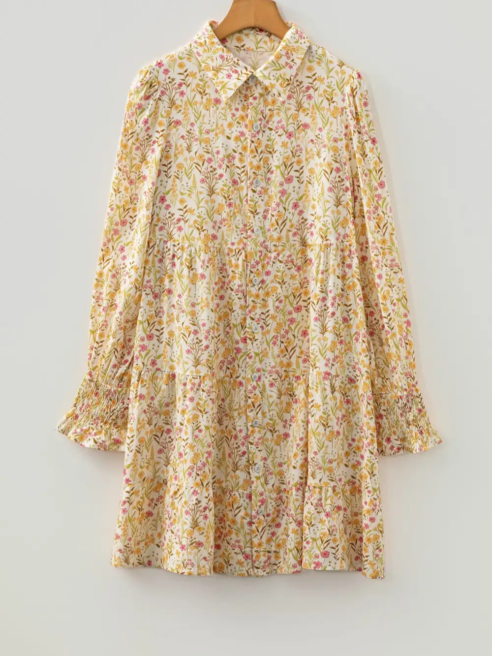 Comfort Fit Floral Printed Ruffle Dress