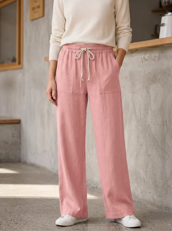 Women's Patterned Casual Adjustable Drawstring Waist Pants