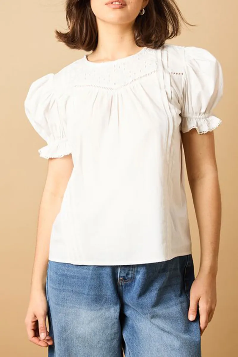 Casual Style Puff Sleeve Blouse