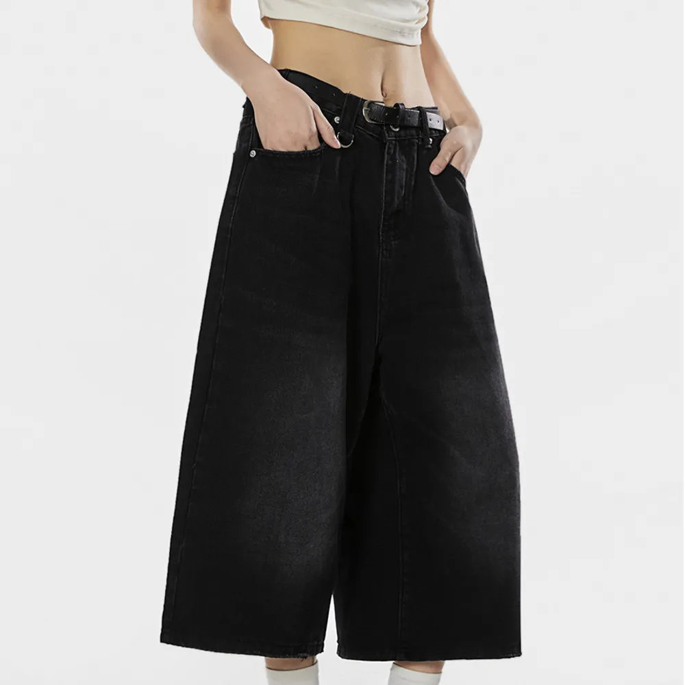 Modern Wide Leg Denim Shorts