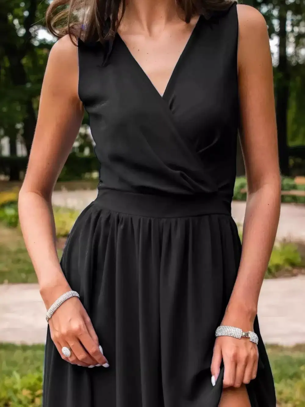 Comfort Fit Slit Sleeveless Maxi Dress