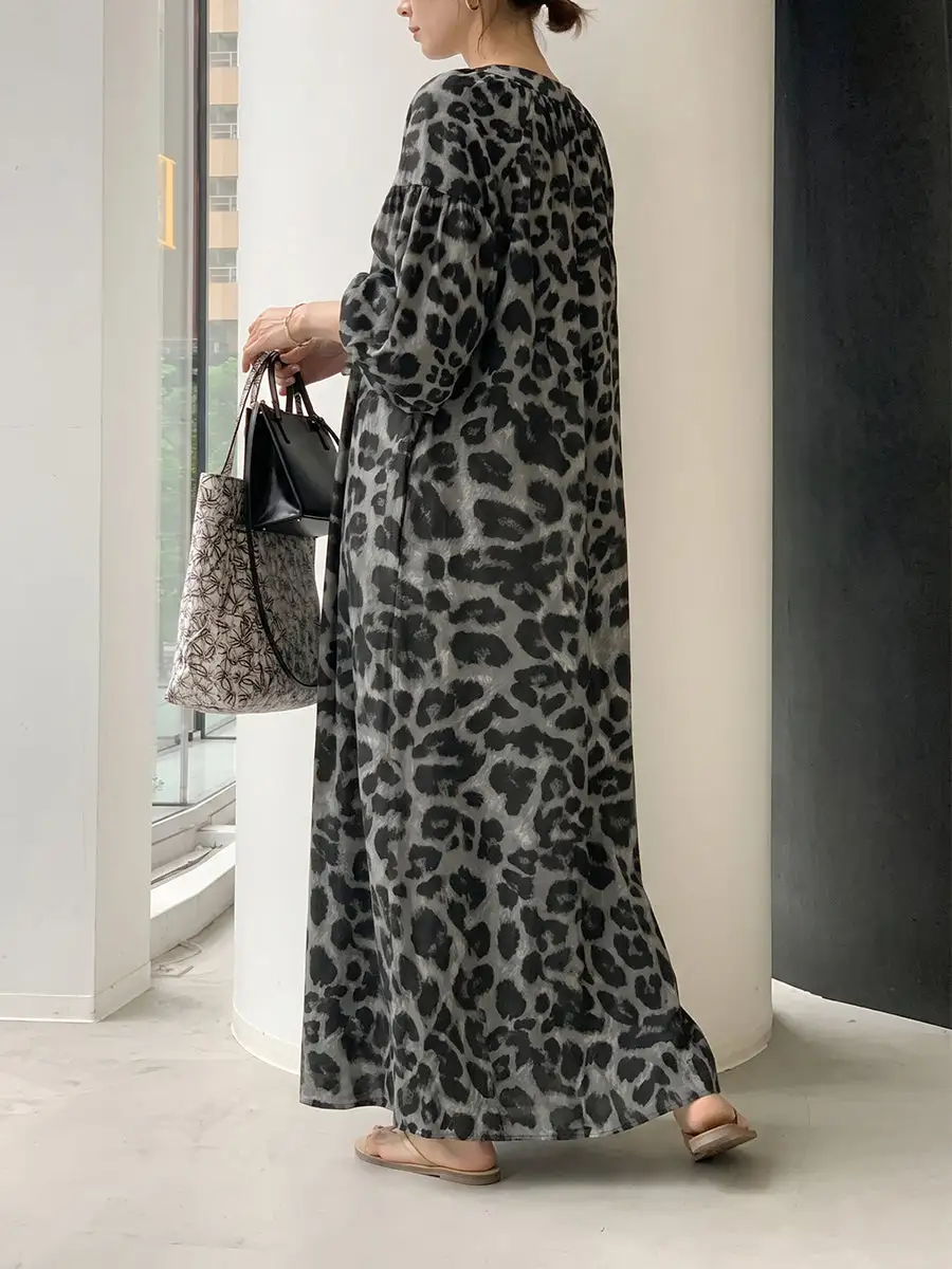 Half Pleated Neck Maxi Dress
