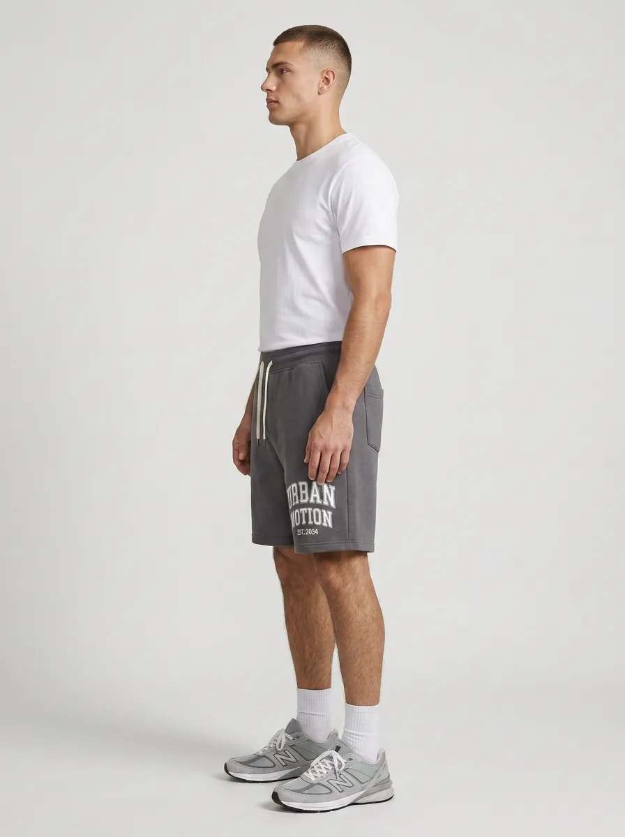 Men's Varsity Letter Graphic Drawstring Athletic Printed Sweat Shorts