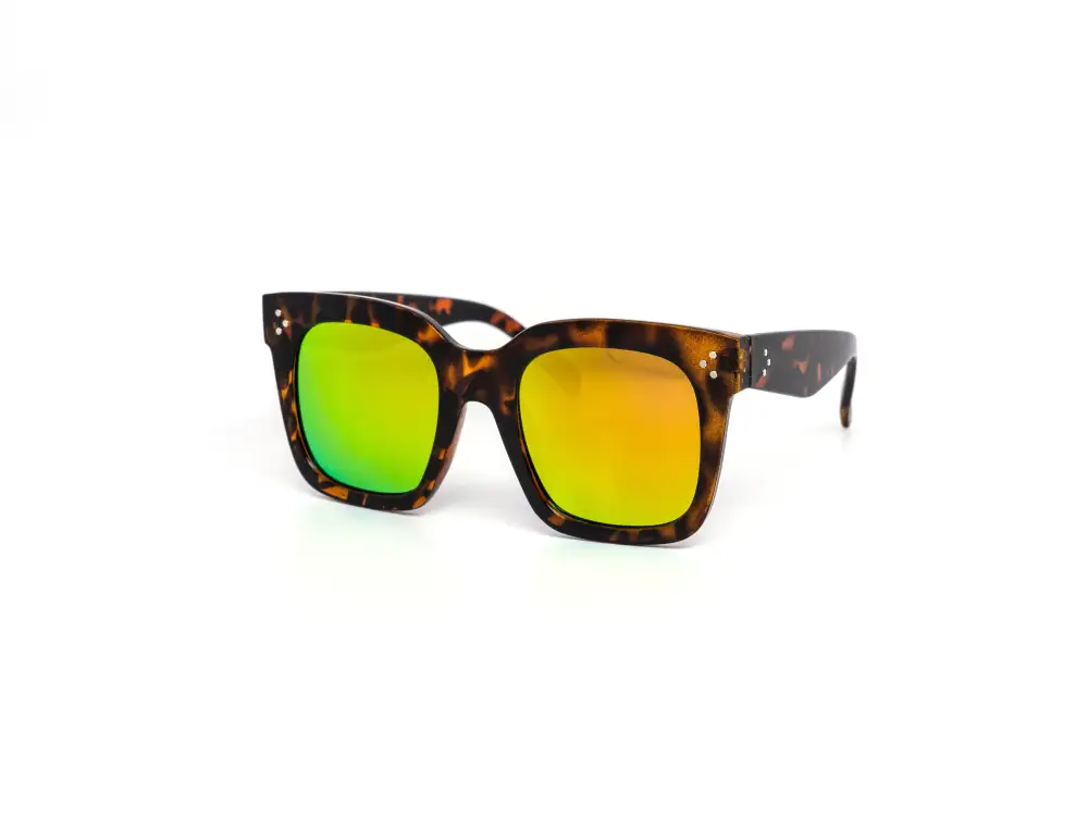 12-Pack Oversized Square Color Mirror Sunglasses