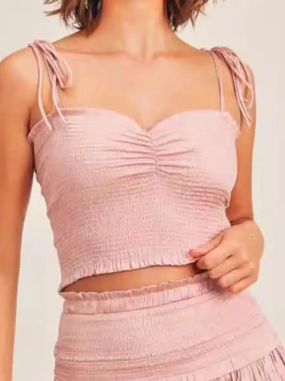 Ruched Smocked Coordinated Set