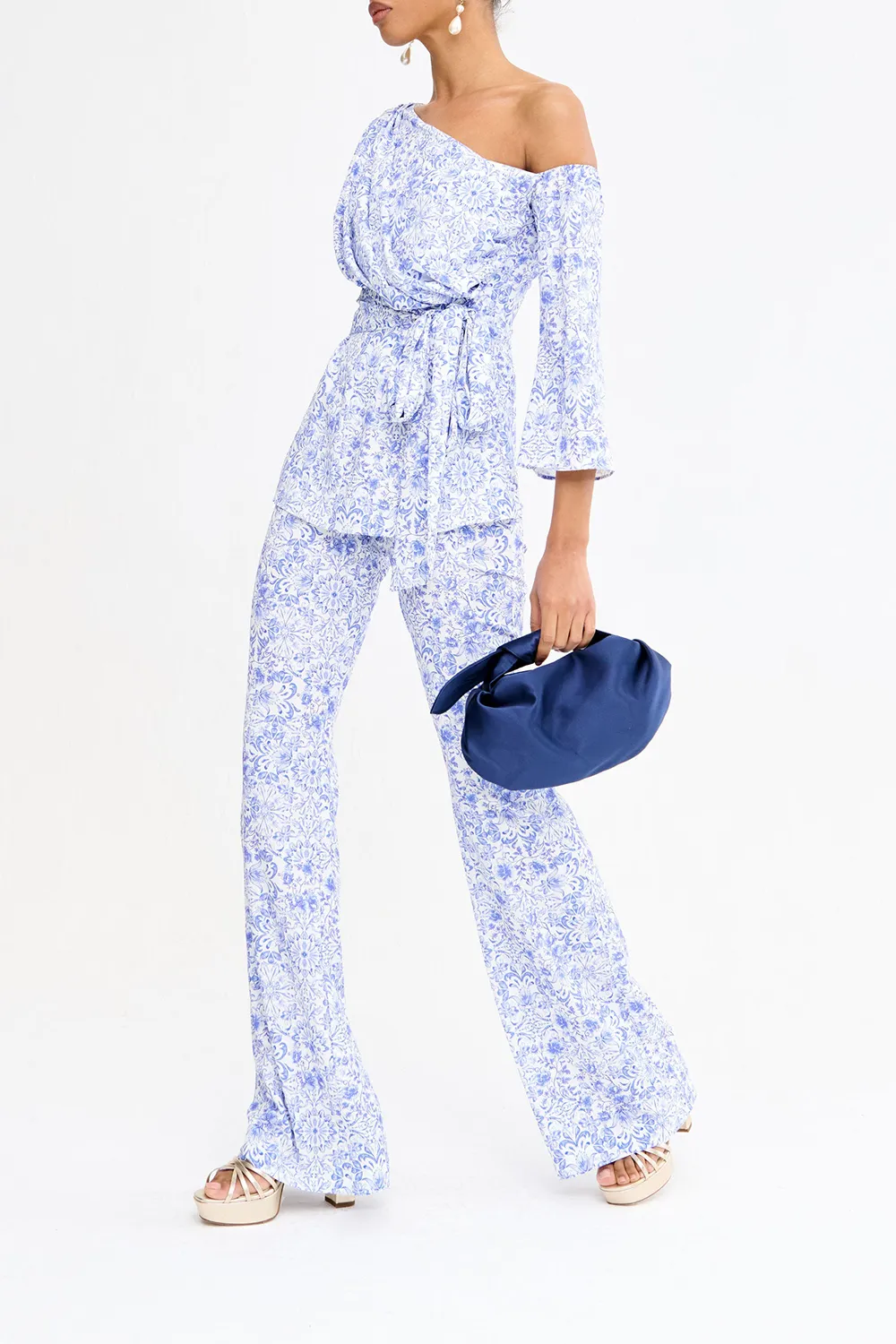 Floral Striped Design Trousers