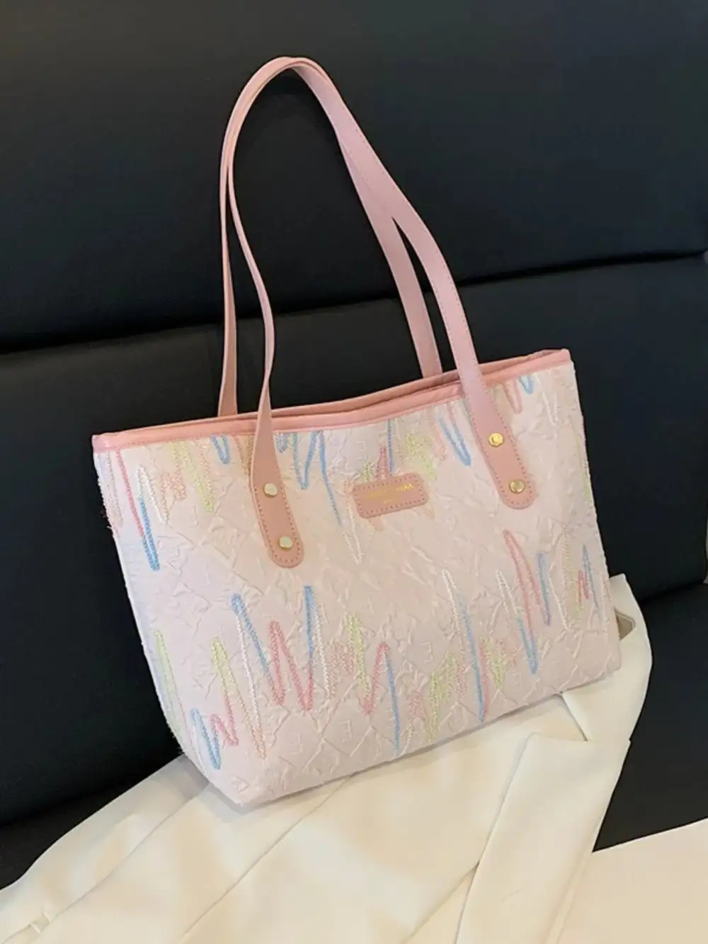 Faux Leather Tote Bag