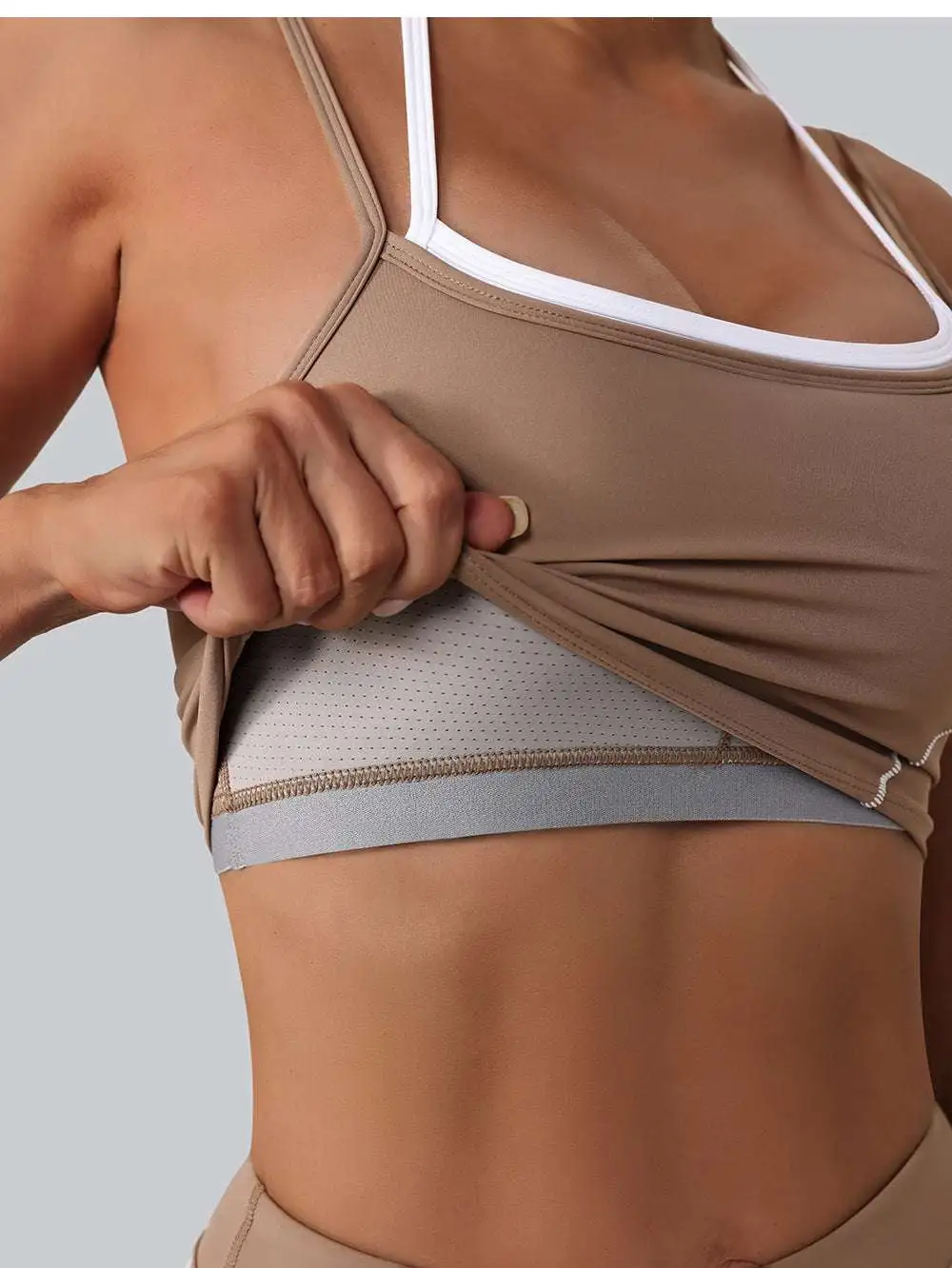 Contrast-Trim Backless Top and Shorts Active Set