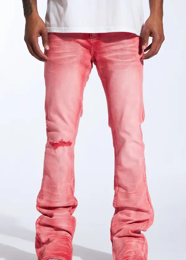 Flare Wash Stacked Denim Jeans