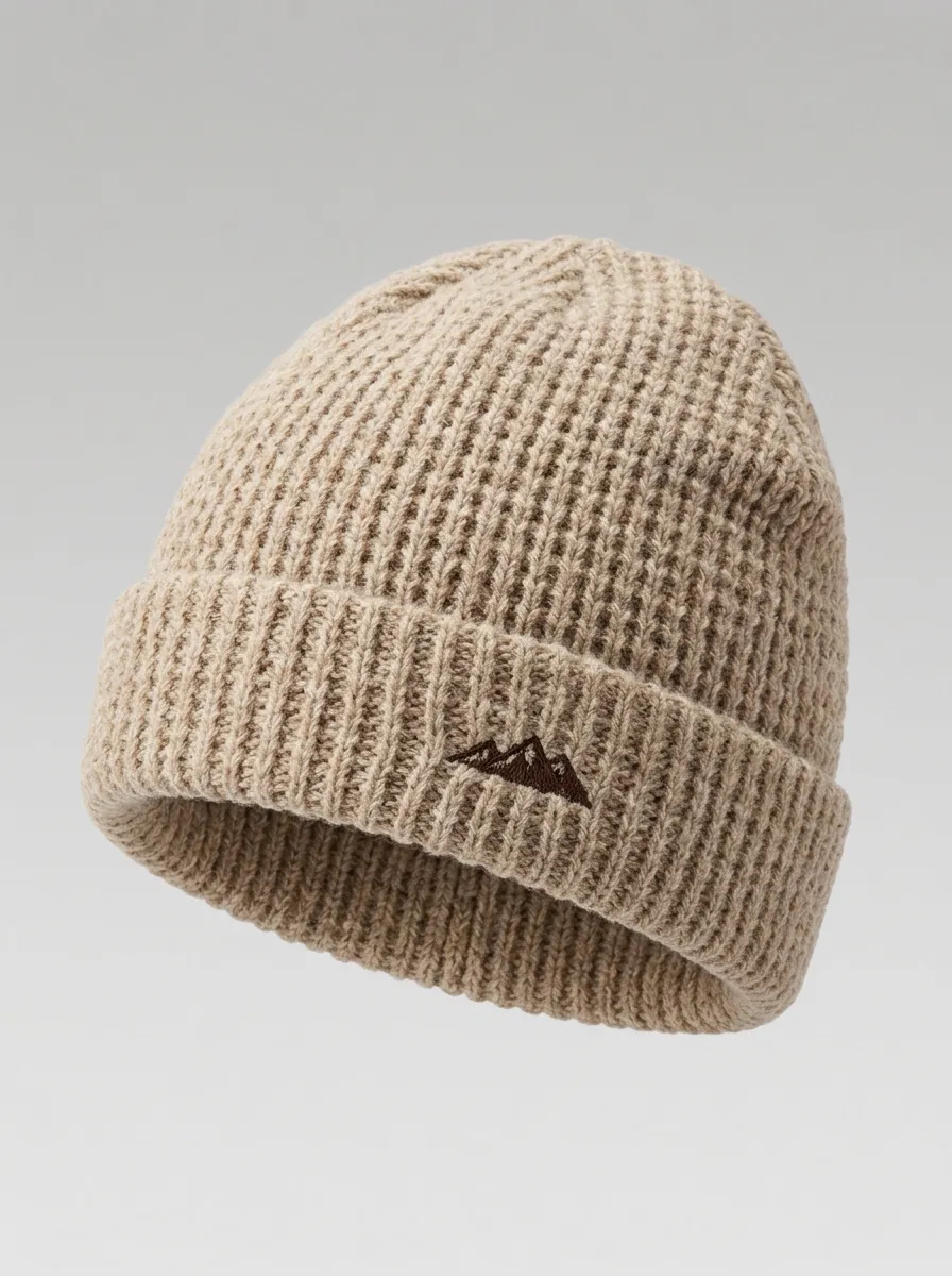 Mountain Embroidery Knit Beanie