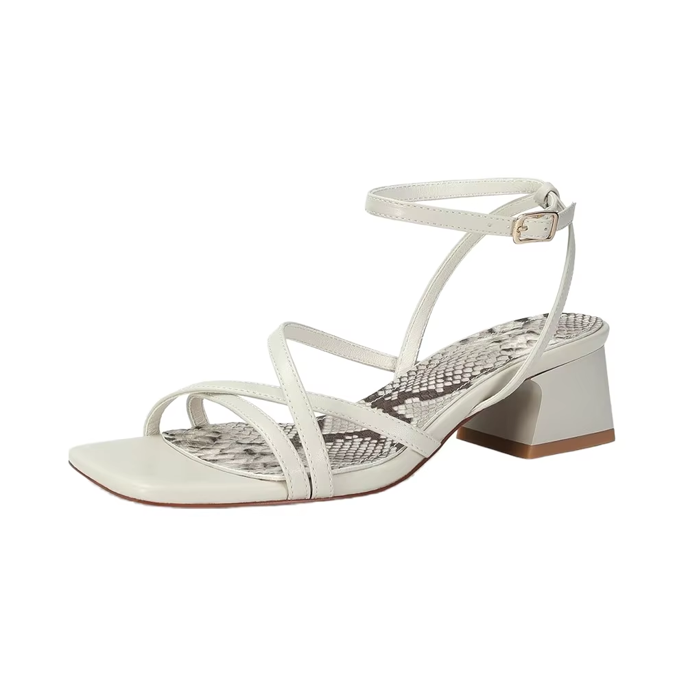 Livia Square Toe Block Heel Sandals