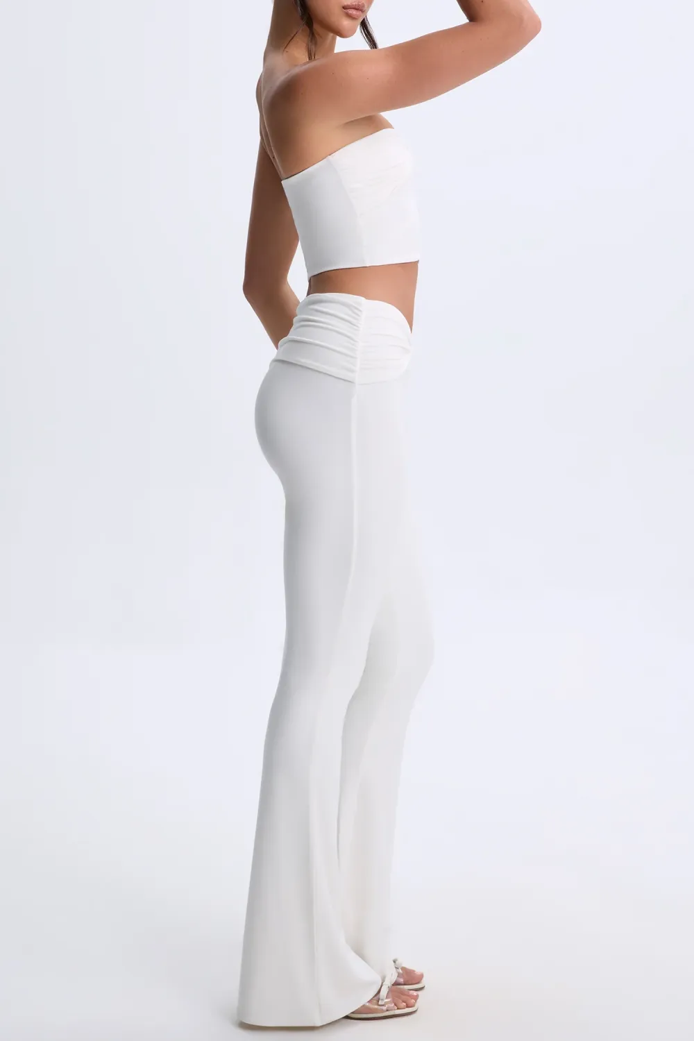 Mid-Rise Flared Trousers For Women