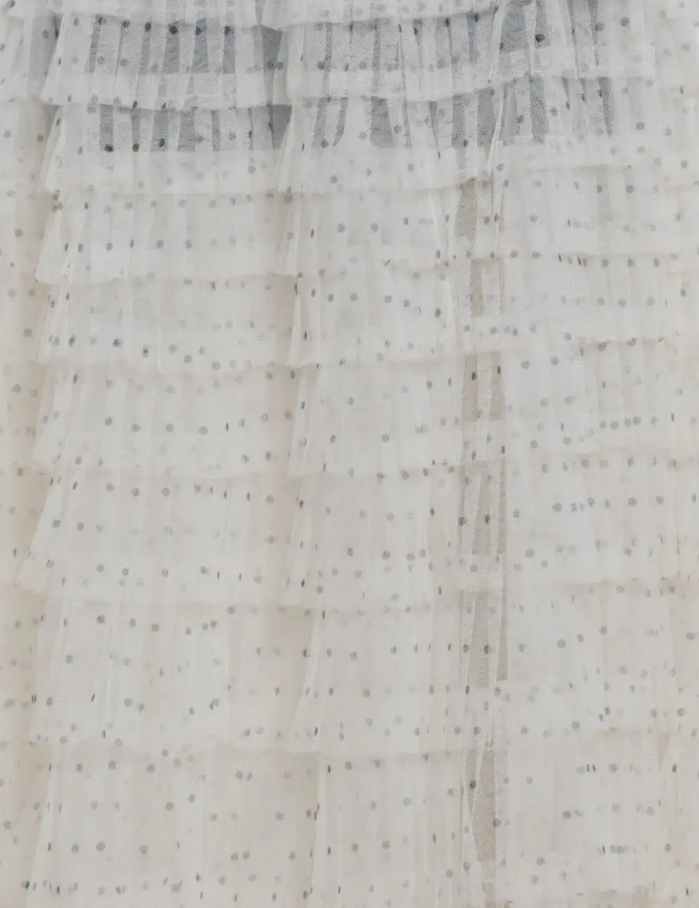 Chic Polka Dot Tiered Ruffle Elastic Waist Midi Skirt