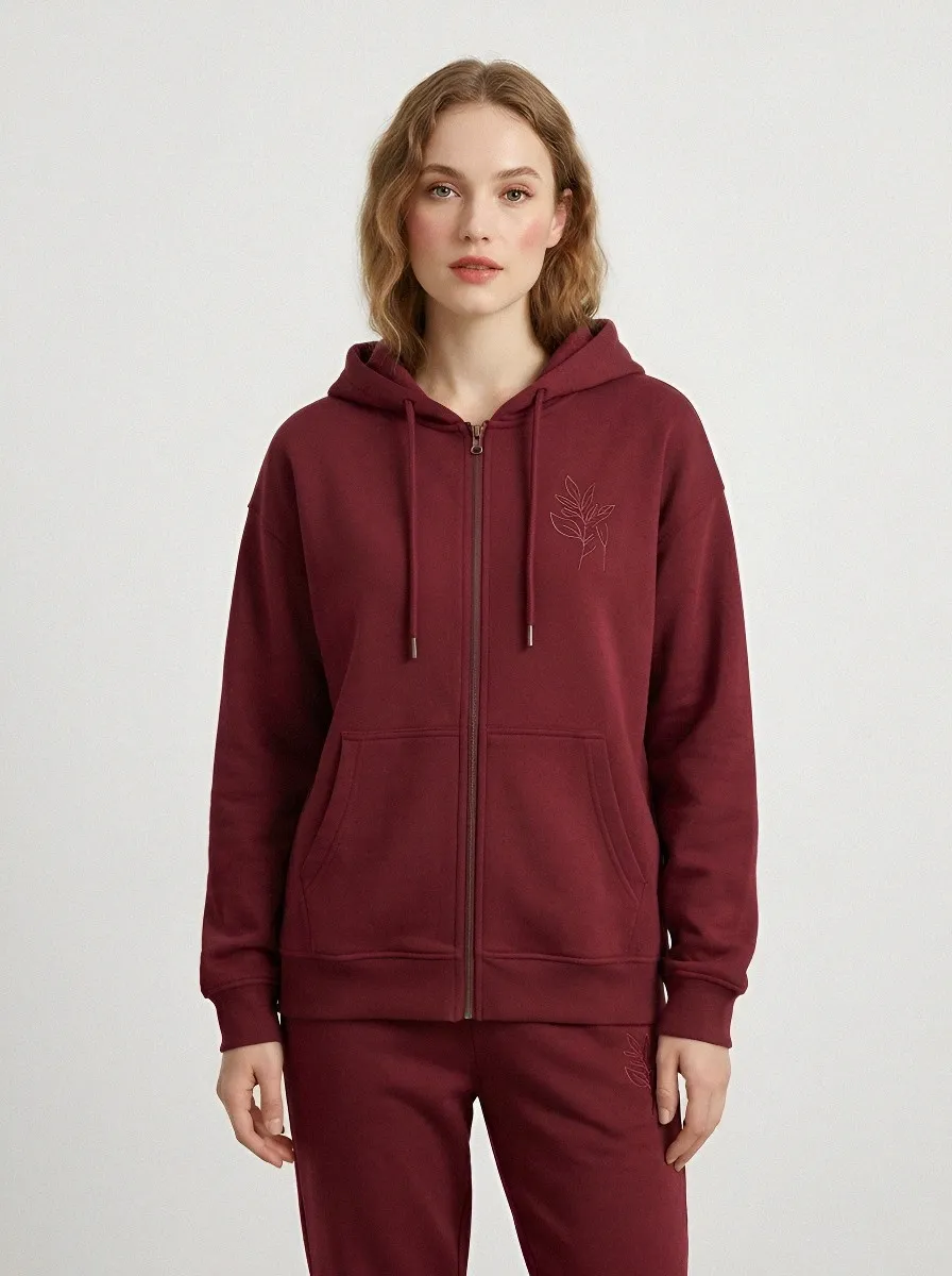 Women's Sage Green Sporty Zip-Up Hoodie Jacket & Jogger Set
