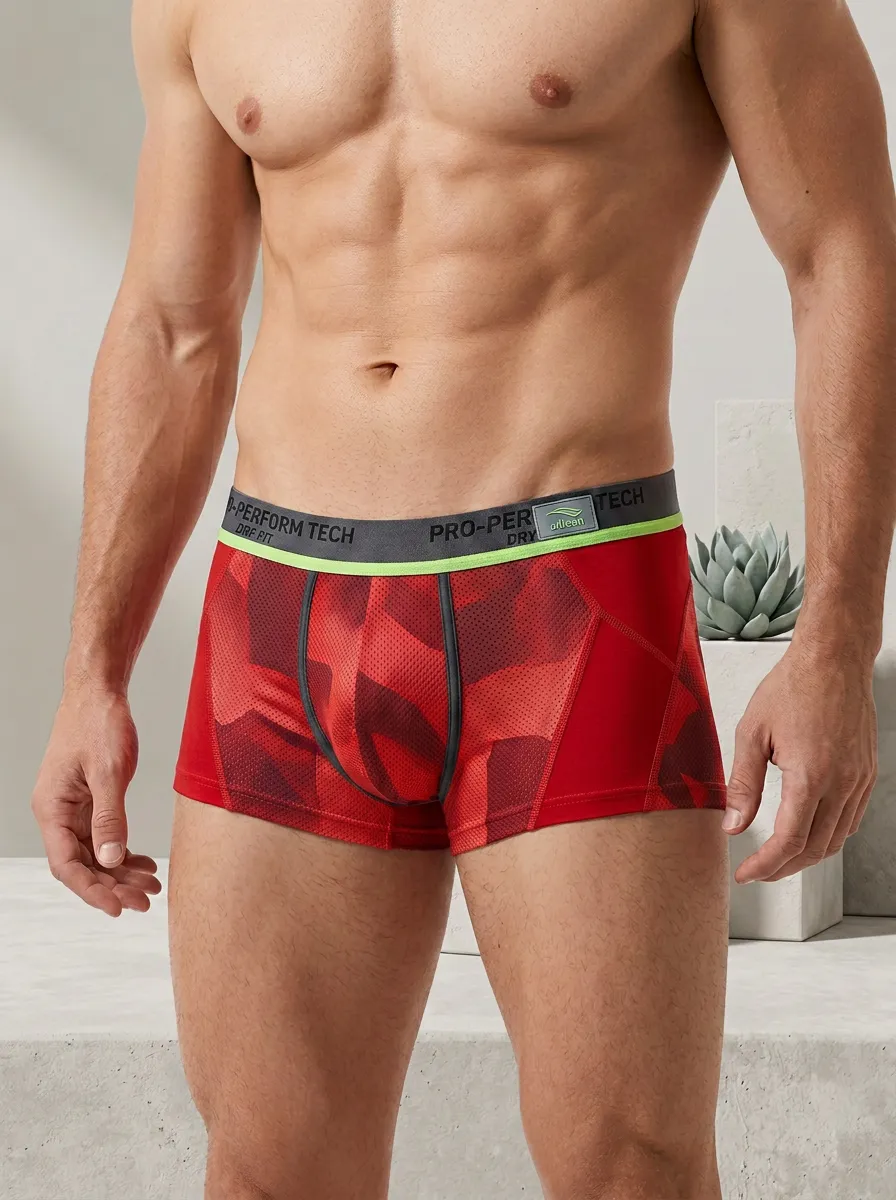 Men's Athletic Performance Camo Printed Boxer Briefs