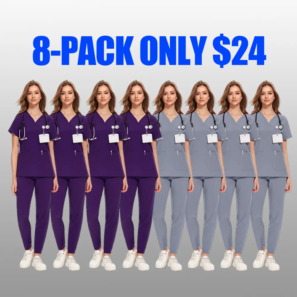 Women's V-Neck Workwear – Short Sleeve & Sleeveless Options with Inner Lining