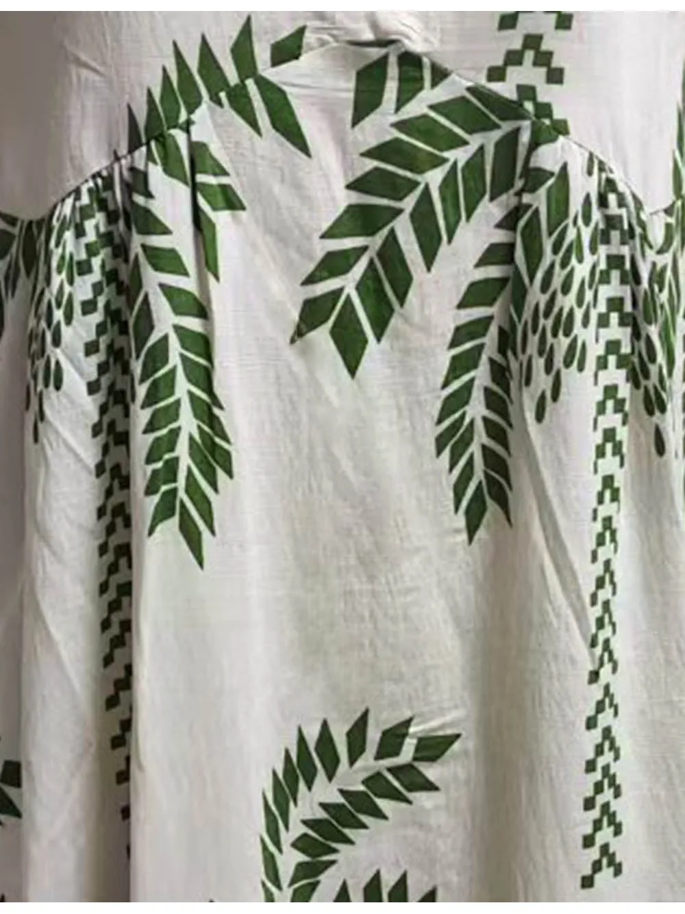 Palm Tree V Neck Spaghetti Strap Midi Dress