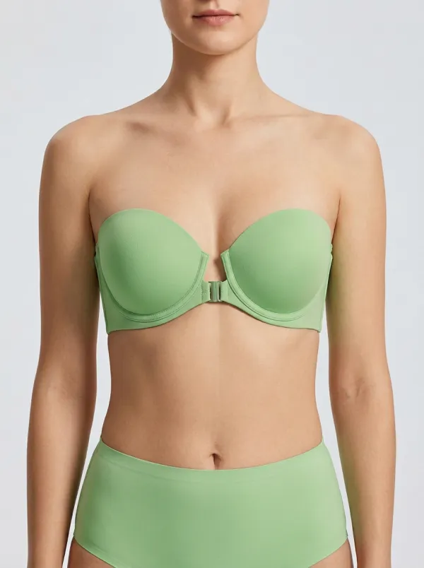 Women's Metal-Clasp Front-Closure Strapless Bra
