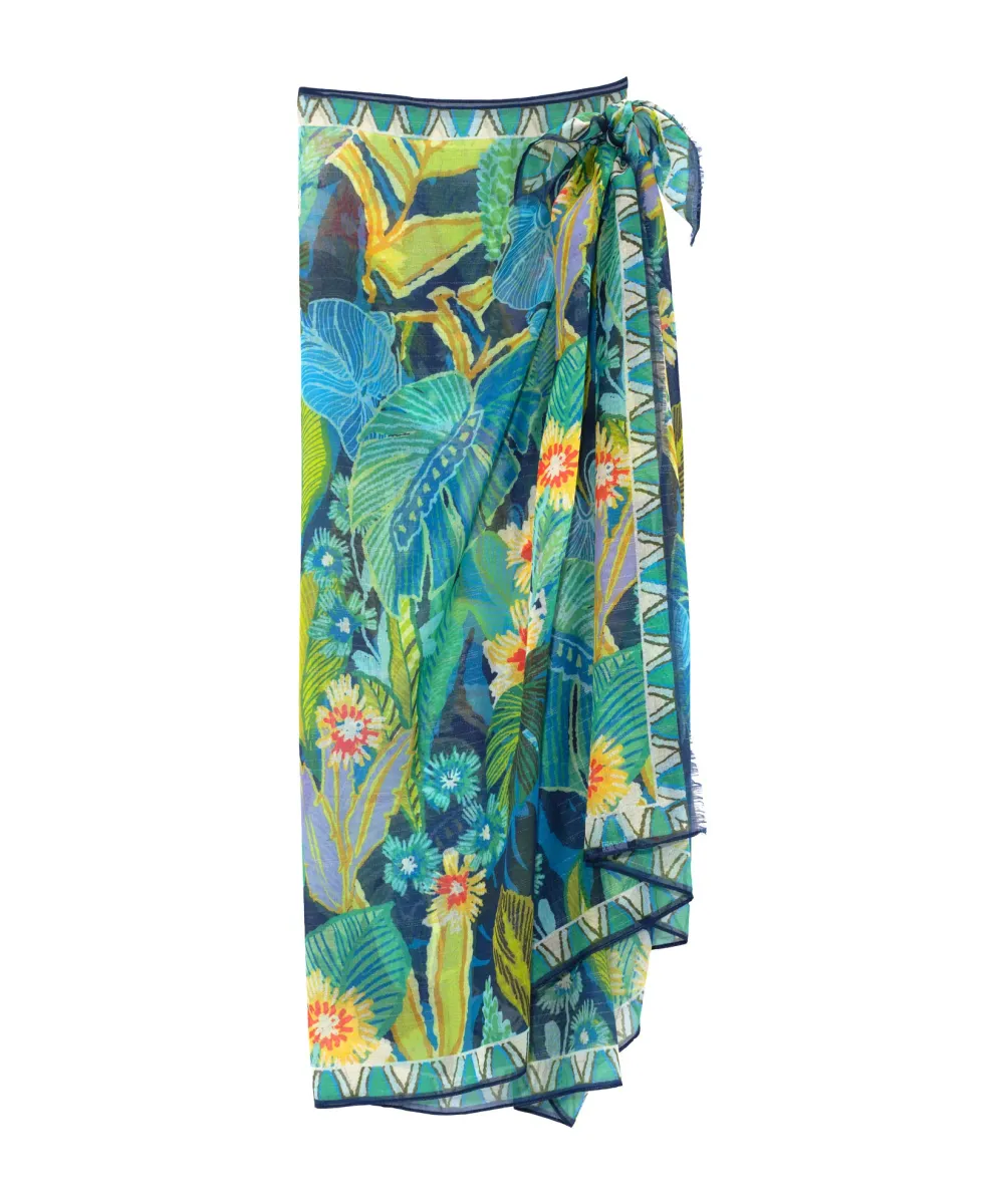 Art Graphic Casual Style Sarong Wrap
