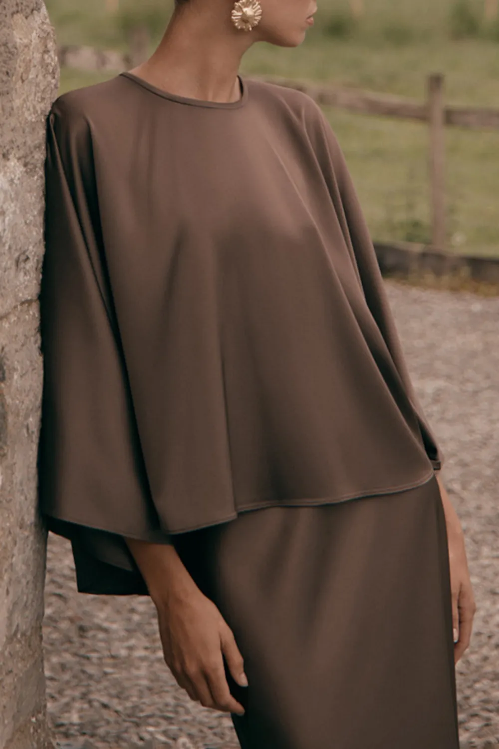 Loose Fit Cape Style Blouse