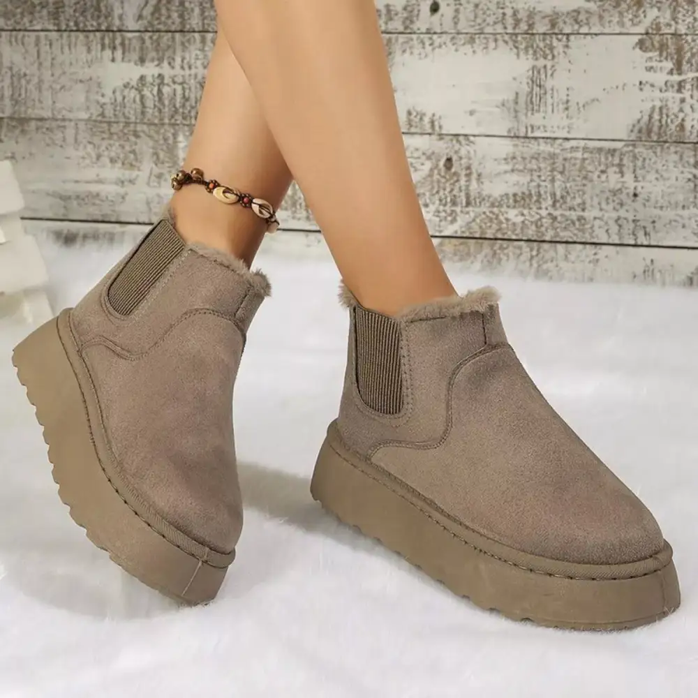 Round Toe Platform Ankle Boots