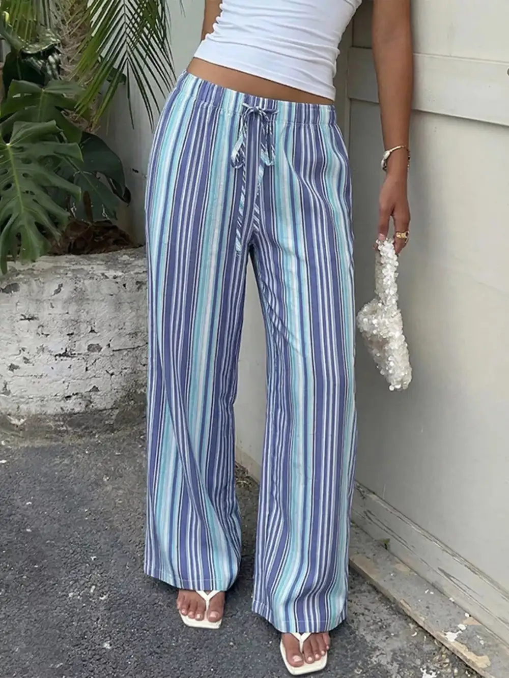 Striped Wide Leg Pants