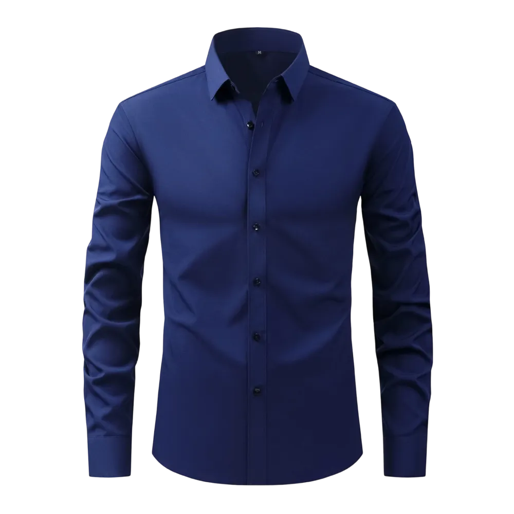 Four-Sided Elastic Natural Button Men'S Large Size Shirt Free Of Ironing And Anti-Wrinkle Business
