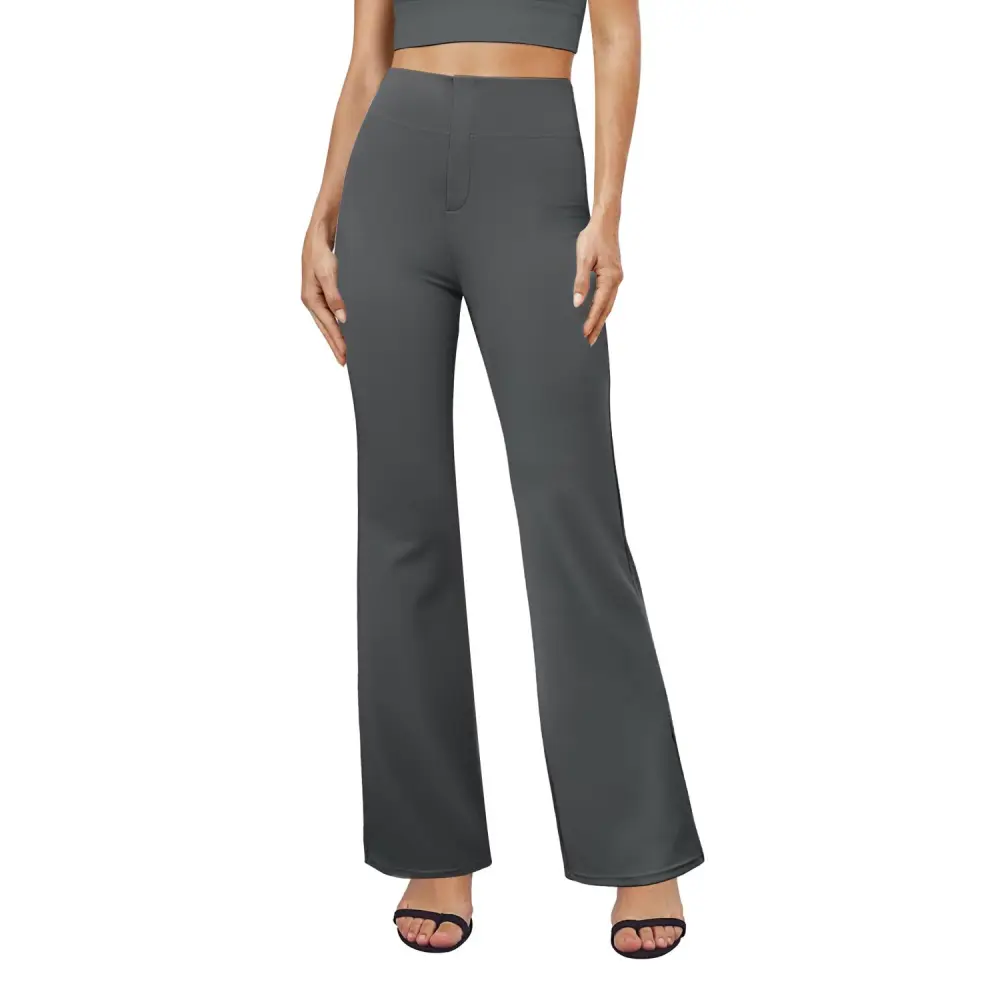 Women's High-Waisted Yoga Pants – Flared Leg with Pockets & Tummy Control