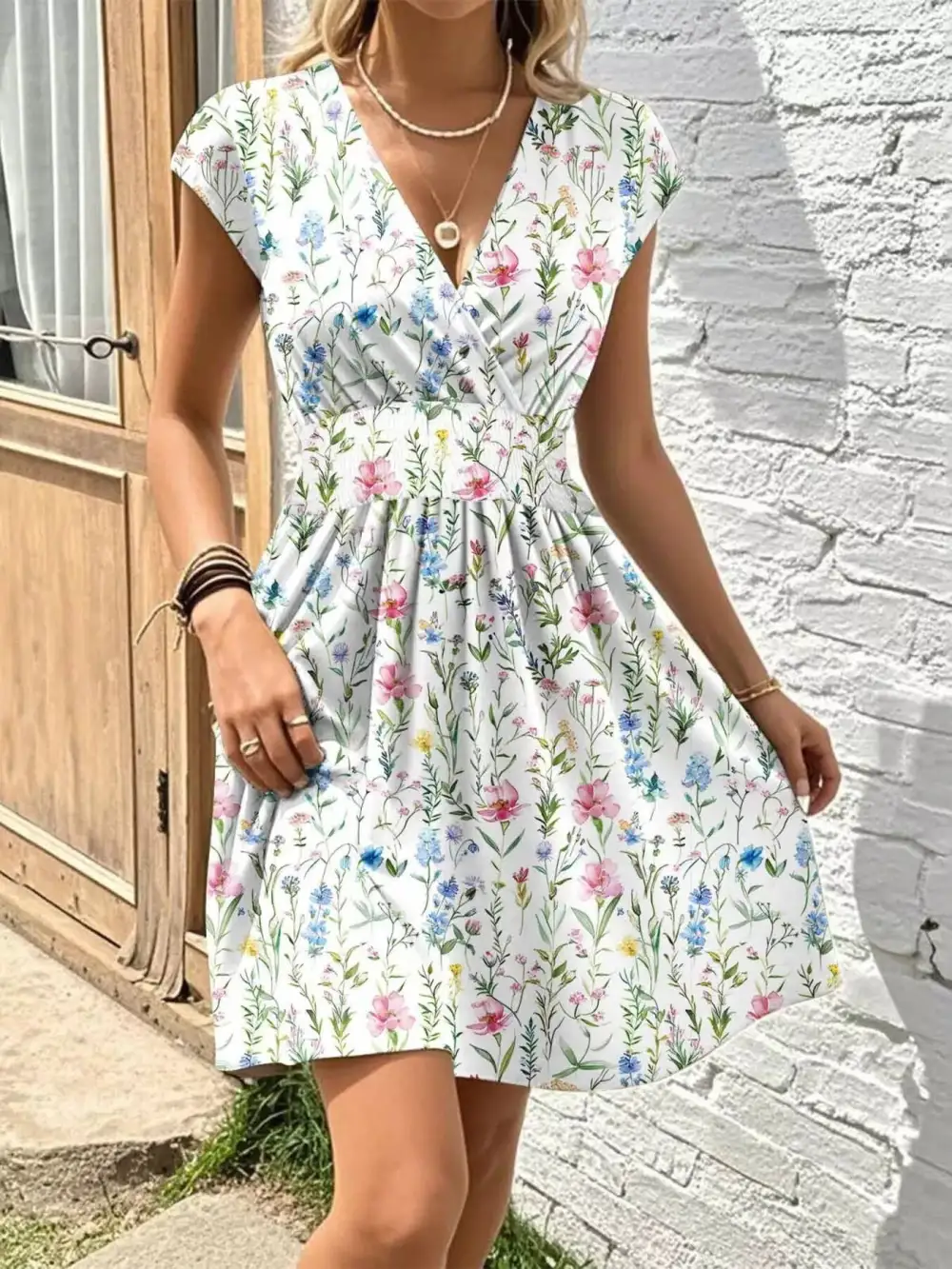 Relaxed Shape Floral Printed Mini Dress