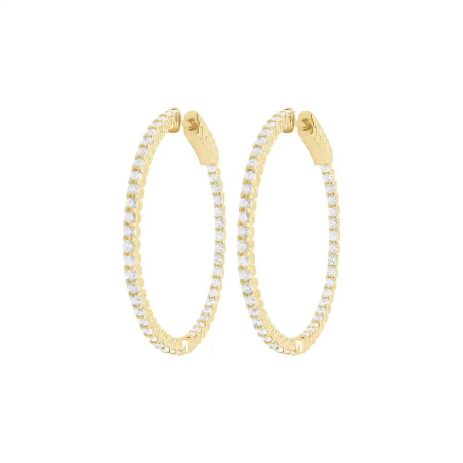 Delicate Openwork Gem Detail Hoop Earrings