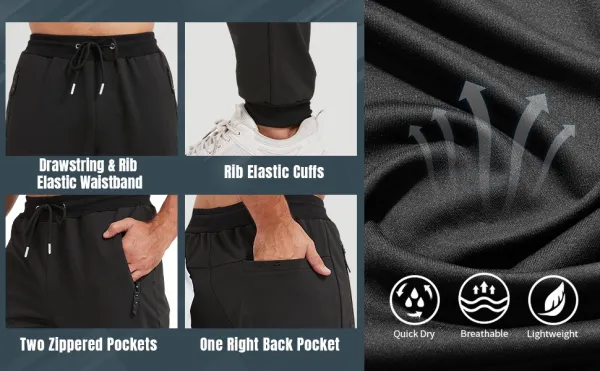 Men's Slim Fit Athletic Workout Jogger Sweatpants