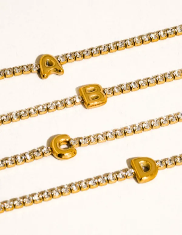 Sparkling Initial Charm Bracelet