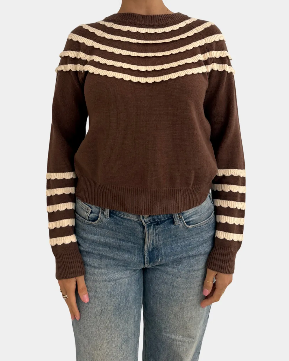 Ruffle Accent Pullover Sweater