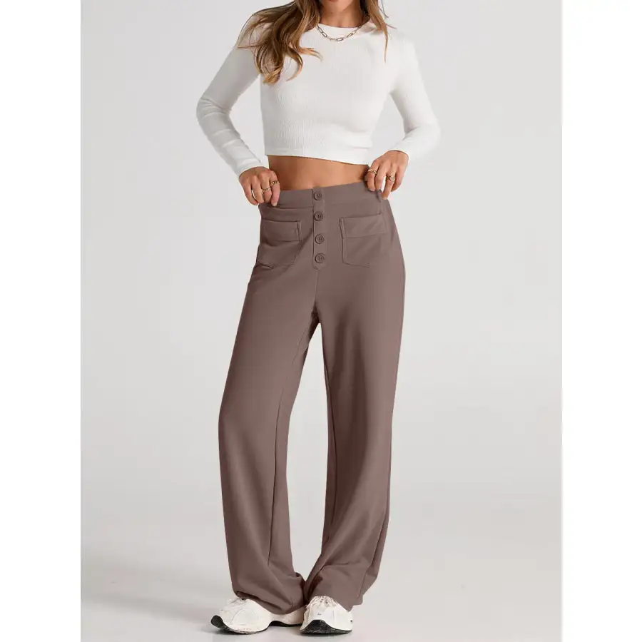 Chic High Waist Wide Leg Pants