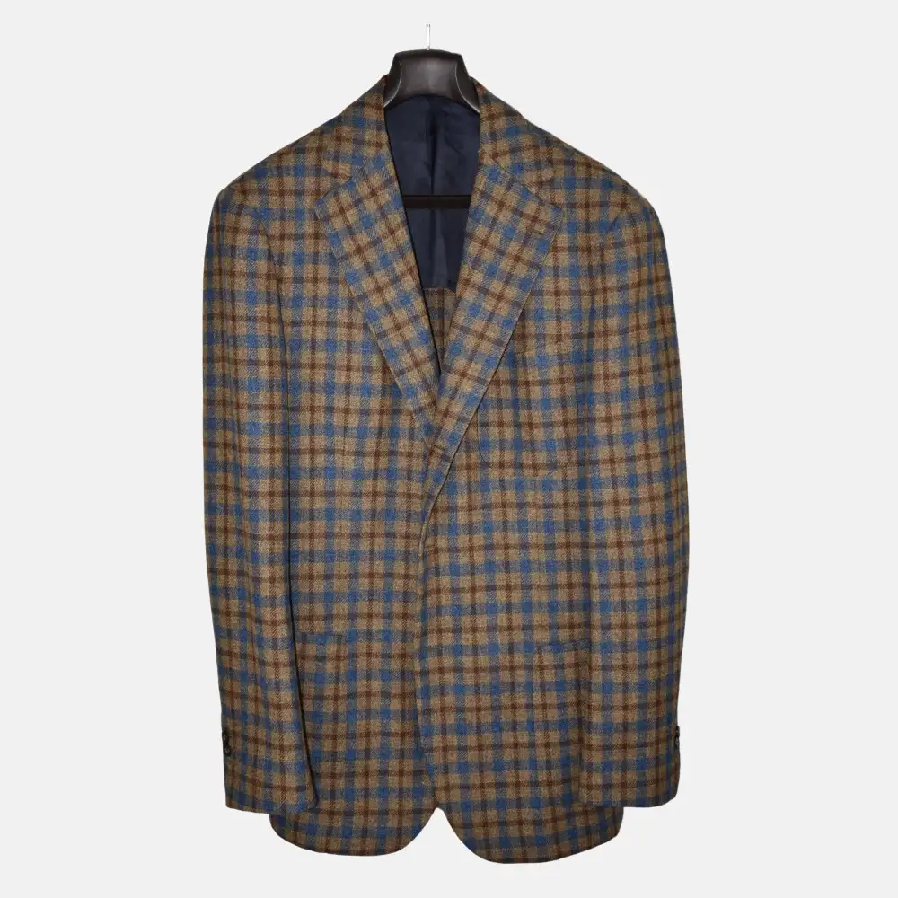 Modern Checkered Wool Blazer Jacket