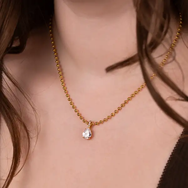 Teardrop Crystal Necklace Necklace