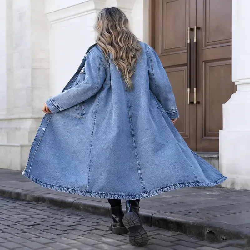 Women's Button Front Denim Coat