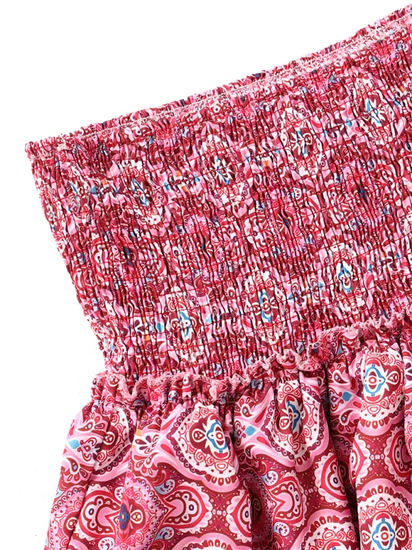 Pleated Ruffle Trim Skirt