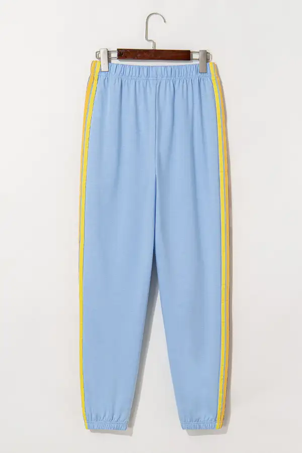 High-Waist Striped Sweatpants