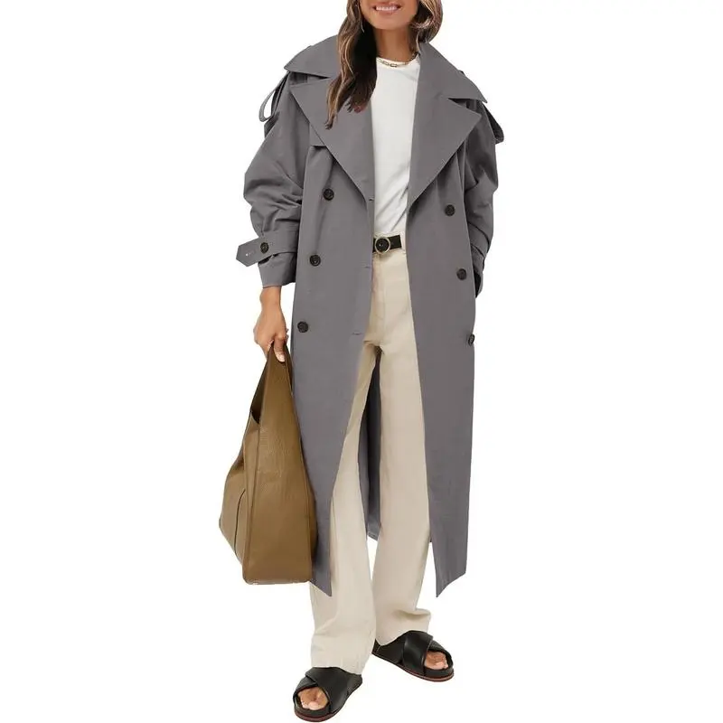 Women‘s Oversized Long Trench Coat – Effortless Elegance Meets Timeless Warmth