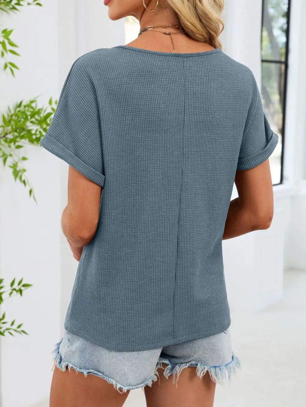 Easygoing Short-Sleeve Lace-Detail T-Shirt