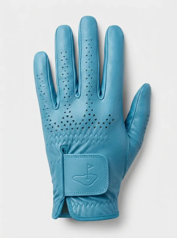 Embossed Flag-Motif Leather Golf Glove