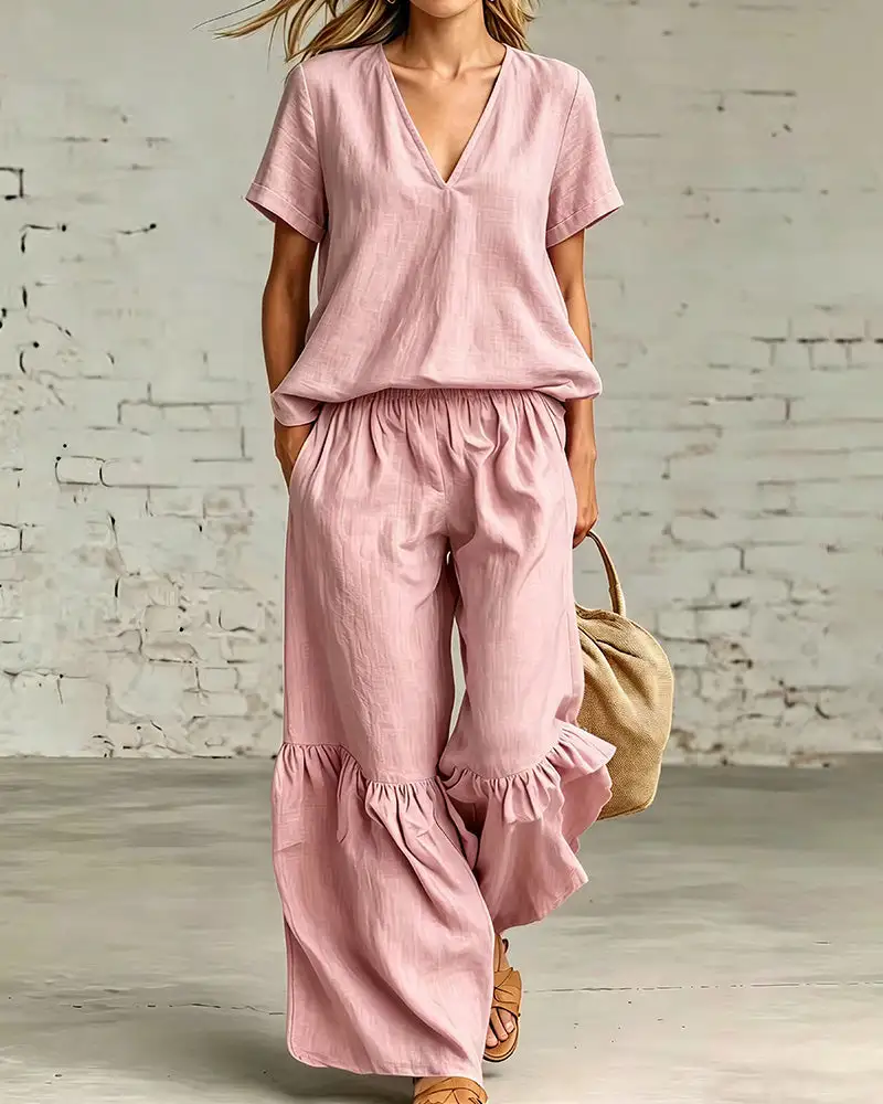Linen-Blend Two-Piece Set