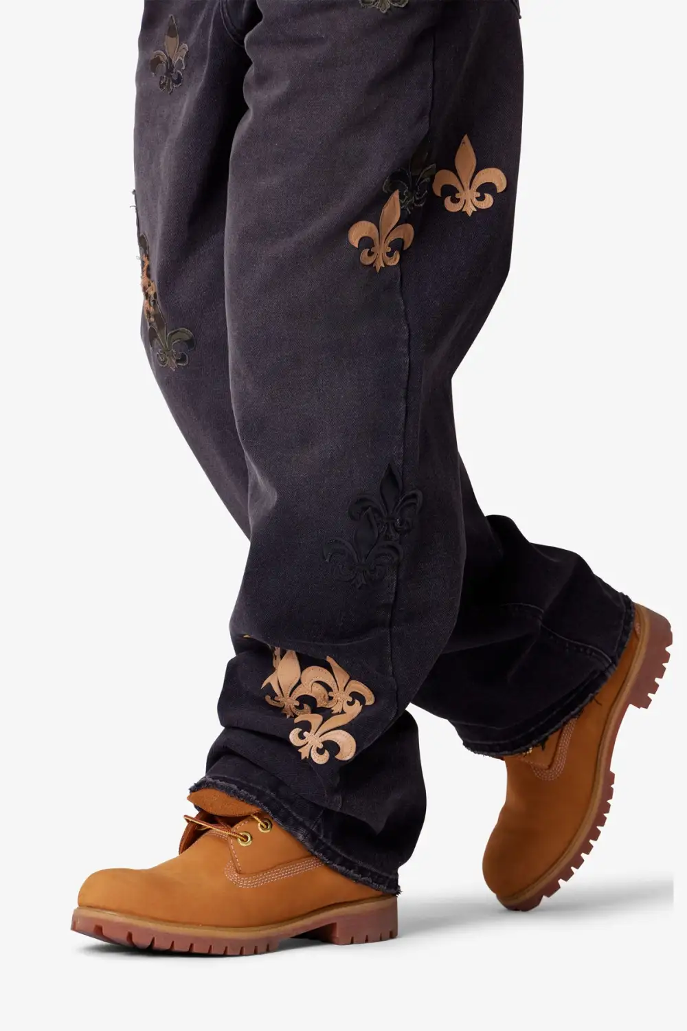 Relaxed Ultra Baggy Floral Detail Jeans