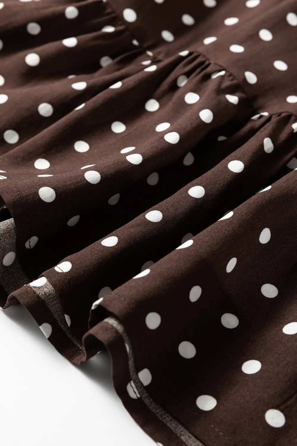 Polka Dot V Neck Ruffle Mini Dress