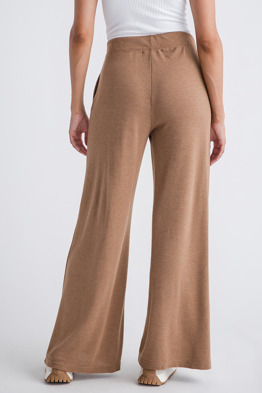 Wideleg Jersey Pants - Mocha