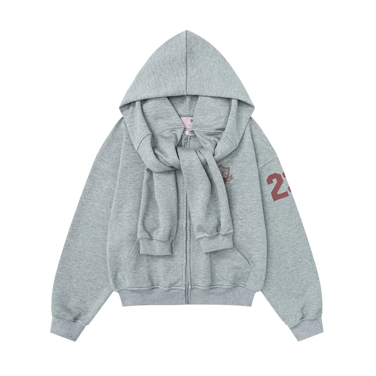 Layered-Look Fleece Hoodie
