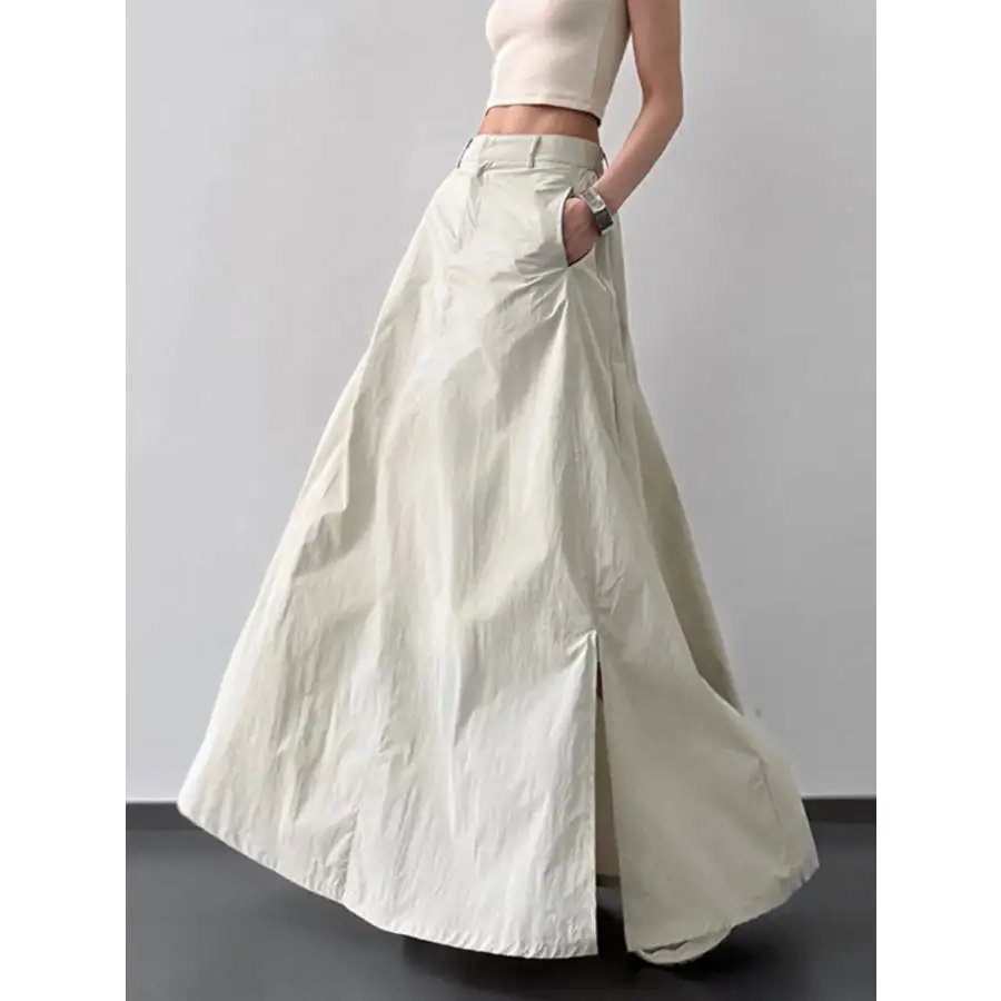 High Waist Slit Maxi Skirt