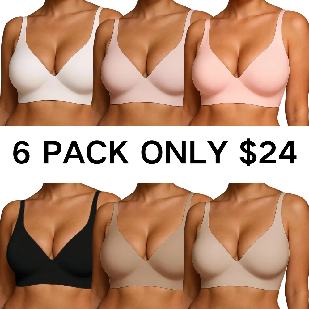 Seamless shaping Vneck bra, no underwire, Adjustable, buttery soft, supportive, breathable, Everyday bra