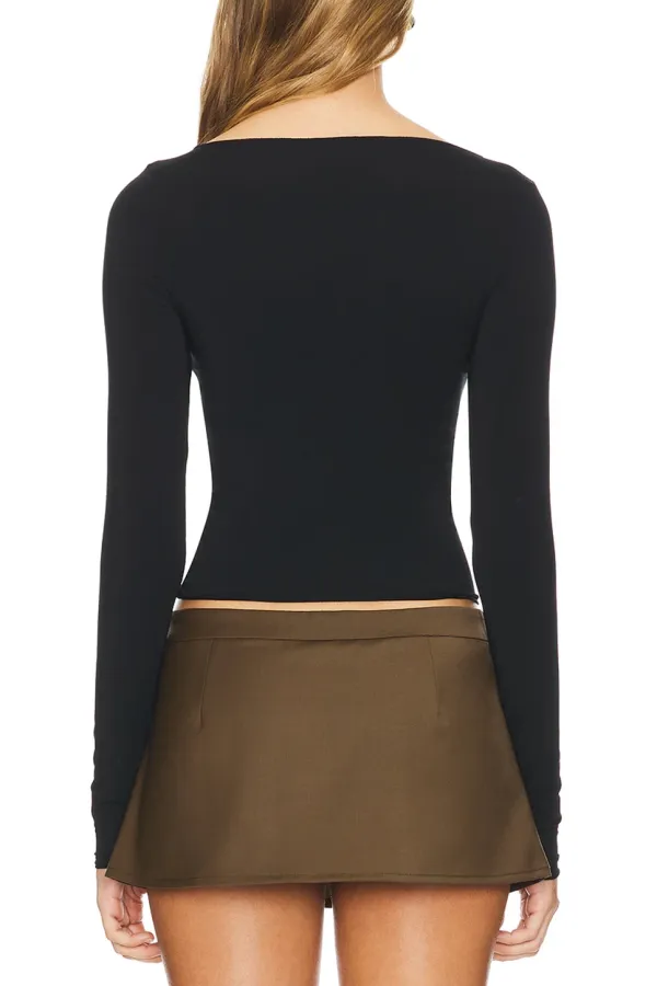 Fade Effect Long Sleeve Crop Top